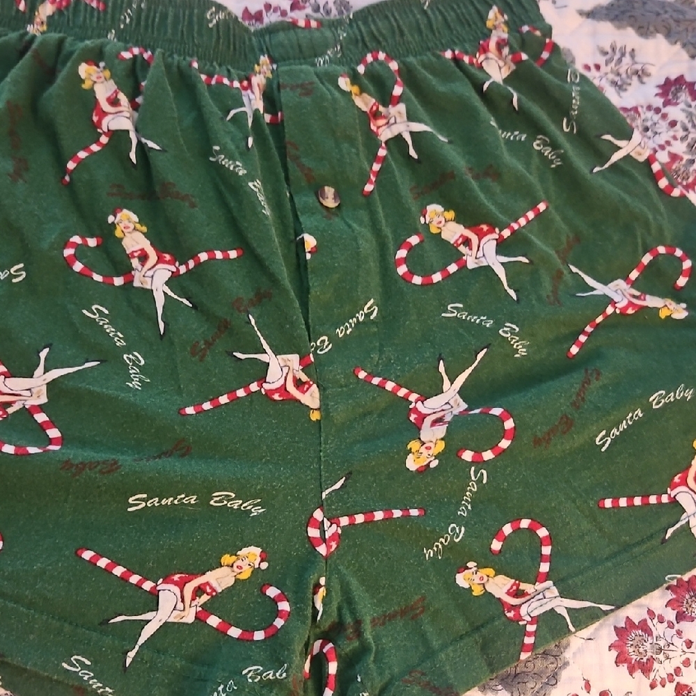 Green Santa Baby Pajama Shorts